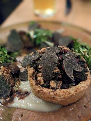 4 cheese mushroom tart w/ local Oregon City black truffles