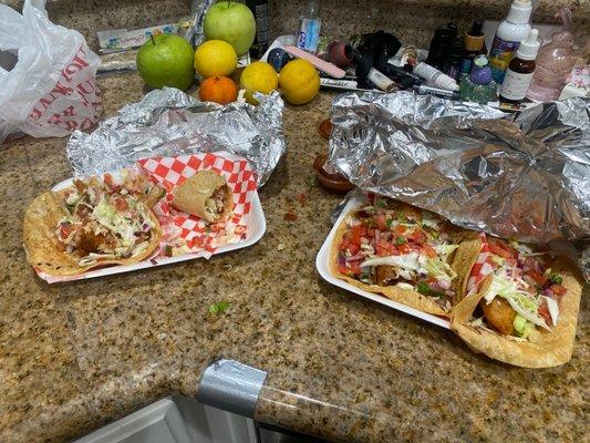 4 fish tacos when it was supposed to be 1 fish taco and 3 street tacos carne asada