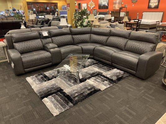 Leather sectional