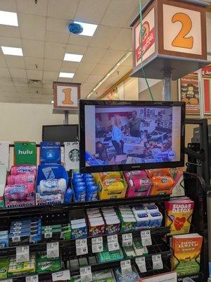 Televisions in the check out line?