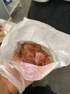 This was the uncooked bacon