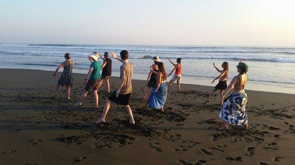 Tai Chi on the beach in Costa Rica.