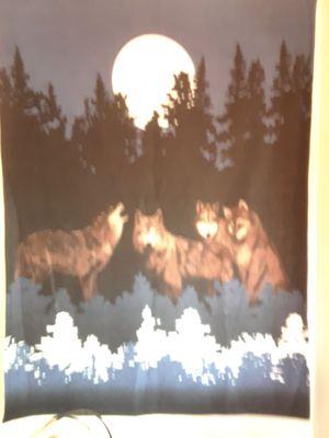 Wolves fleece blanket throw