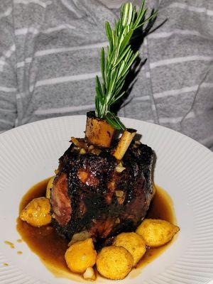 Braised Pork Shank w/ Asiago Gnocchi