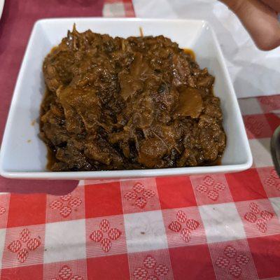 Daily vegetable: in this case stewed legumes with beef. Good.