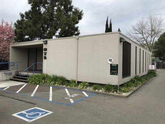 Street view of BHC.  Our entrance is found in the parking lot in the back.