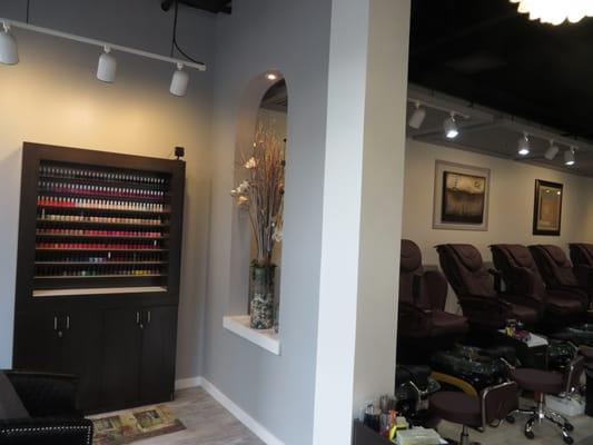 We have a few hundred OPI, Essie, and Shellac Gel colors to chose from.