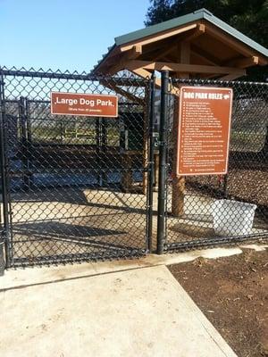 Very nice facilities!   There are two different zones. One for large dogs (over 20lbs.) and one for small dogs.