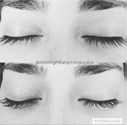 Eyebrows threaded, colored, flattened and lashes curled by Maritza