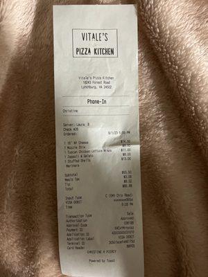 Food receipt