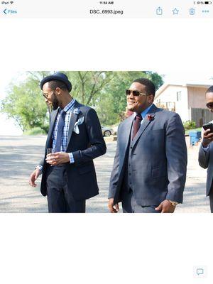 CEO of Lawless Inc Larry Wilson sporting his Made-To-Measure three piece along with friends