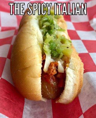 Spicy Italian Dog.  Limited time only.