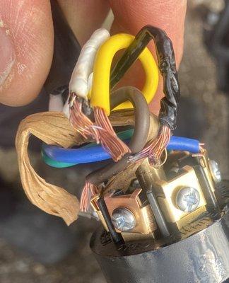 Disconnected and melted wires