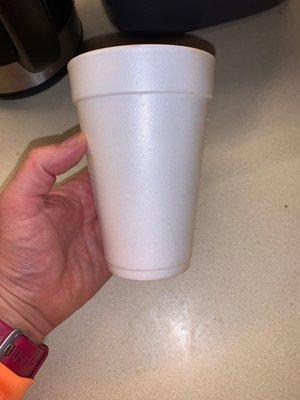 Styrofoam cup