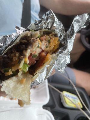 Inside of theCarne Asada burrito