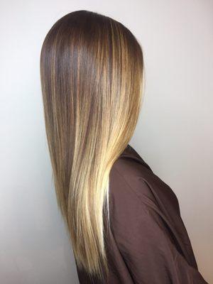 Balayage and haircut , Brazillian blowout split end treatment with Brenda