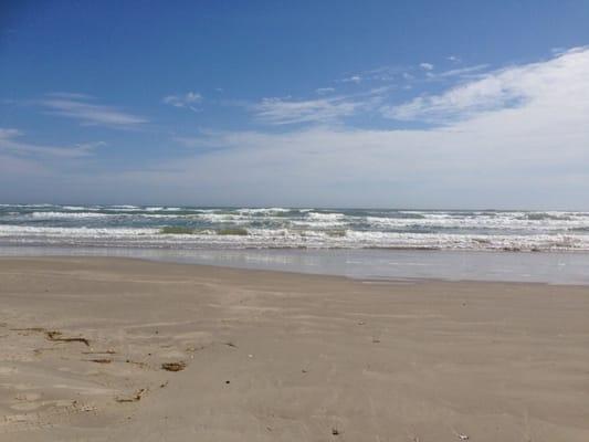 The ocean just seconds from the church