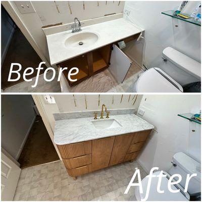 Replace bathroom vanity