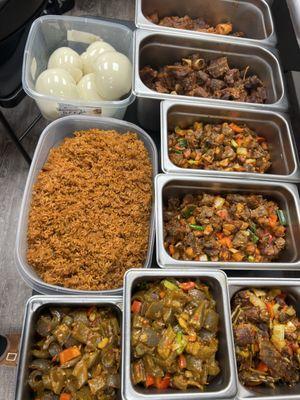 Jollof Rice, Egusi, Poundo