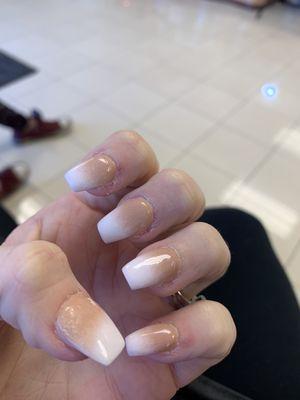 Was supposed to be nude to white ombré. Absolutely terrible.