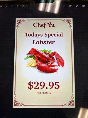 Whole Lobster Special with Ginger Scallion Style!!!