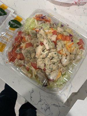 Chicken Chef salad with 2 French dressing