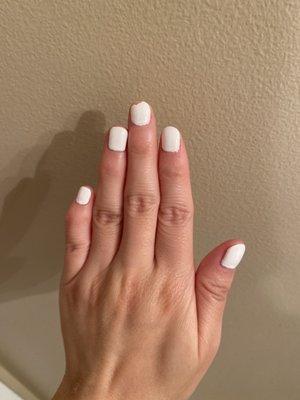 $38 (plus tip) gel manicure. Not even 2 days later (only 38 hours).