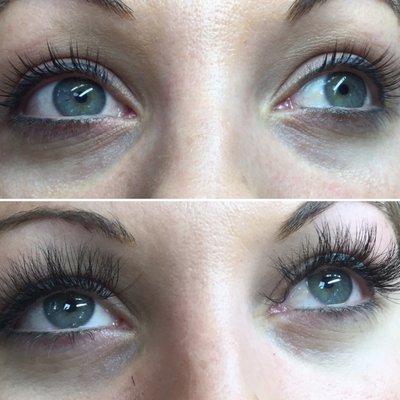 Before and After Volume Lashes