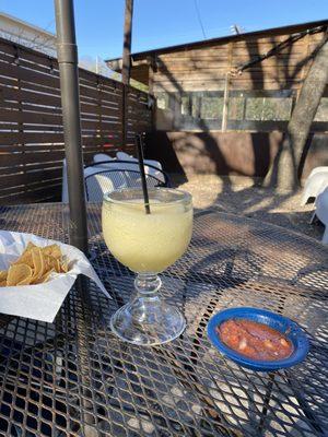 Texas trinity...margarita, fresh salsa, fresh chips