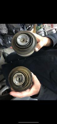 MBZ engine motor mounts removed