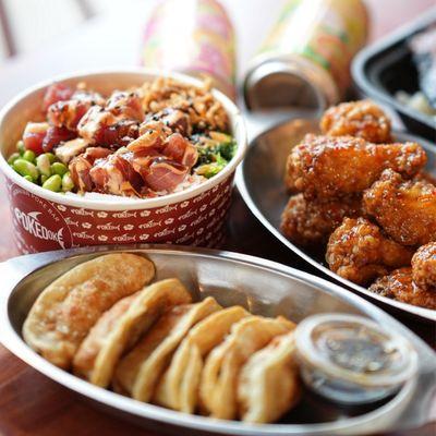 Gyoza, Wings & Poke Bowls