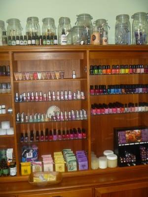 We carry ZOYA, O.P.I., and PRITI polish, non of which have the (3), formaldehyde, toluene, or DBP, in them, all non-toxic!!