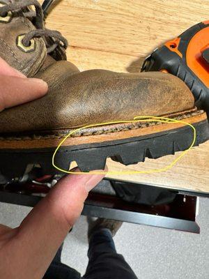 Sole coming apart