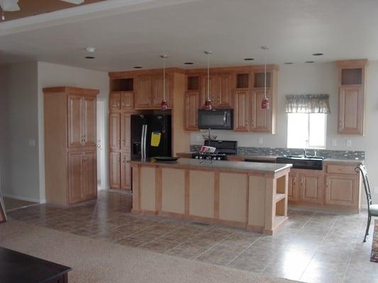 Kitchen to one of our mobile homes on site in Albuquerque