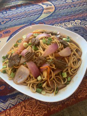 Beef Linguine Saltado!  Tallarines Saltados!