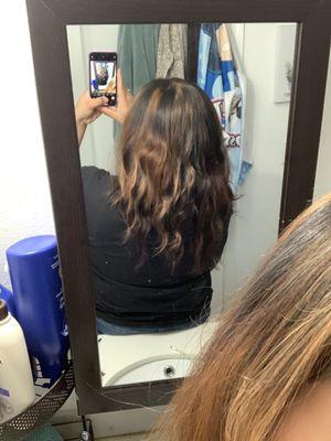 I'm very disappointed with my hair . Sandy rushed on my hair and the streaks came out so uneven.