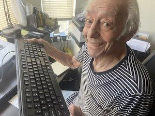 At 92 Mikey appreciated having all of his questions answered! He loves the new keyboard.