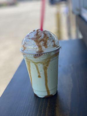 Blended caramel green apple