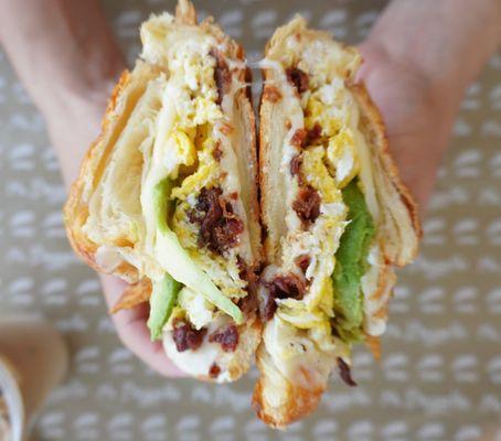 Bacon, Egg, Cheese and Avocado Croissant