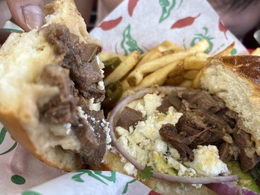 Torta de Lengua fully loaded!! The bread was super soft and Delicious