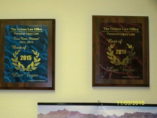 Back to back awards from Best of Las Vegas