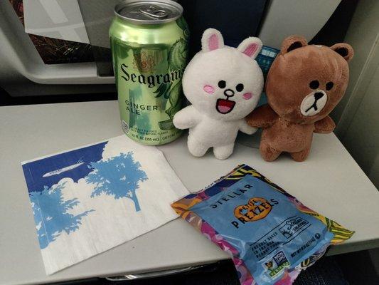 We only got pretzels and a drink for the five hour flight!