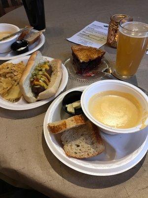 ABQ BBQ butternut squash, bratwurst, and Gold Medal Hefe!