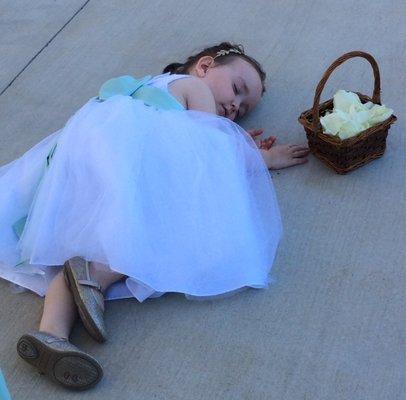 Tuckered flower girl