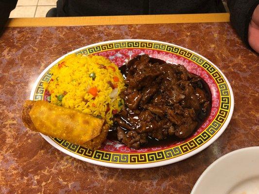 Pepper steak beef (no veggies) combination platter