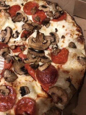 Mud mushroom on pizza