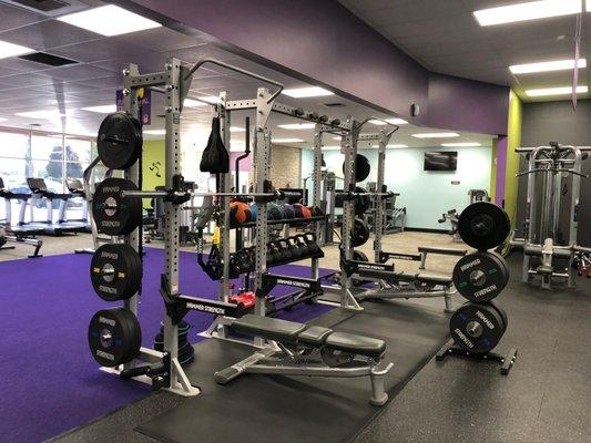 Squat rack, bench