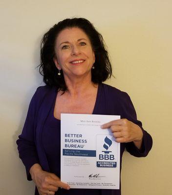 Miss Amy Rogers has been accredited by the Better Business Bureau.