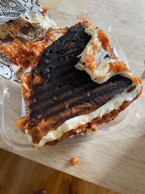 Completely burned P11. Chicken Parmigiana Panini