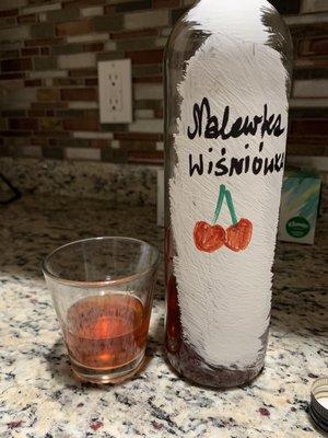 Wiśniówka- Cherry infused vodka! When you know the owners daughter- this is the type of gift you get! Love this Polish vodka!